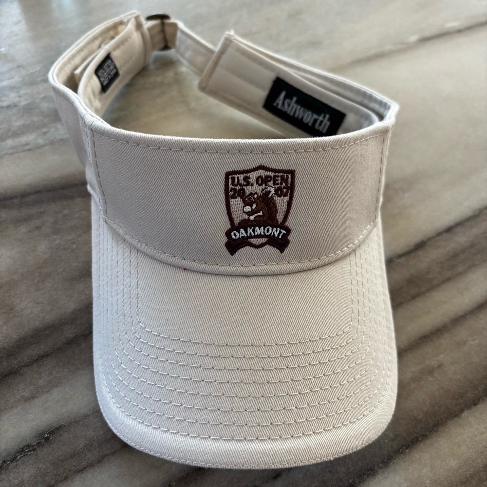 U.S. Open Visor Oakmont 2007 USGA Volunteer Hat Adjustable Cotton Beige
